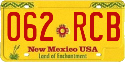 NM license plate 062RCB