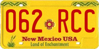 NM license plate 062RCC