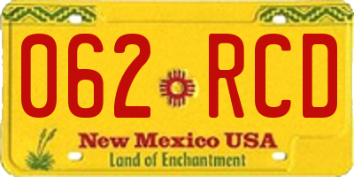 NM license plate 062RCD