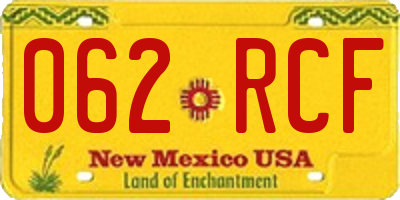NM license plate 062RCF