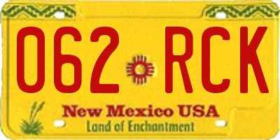 NM license plate 062RCK