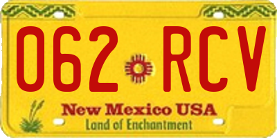 NM license plate 062RCV