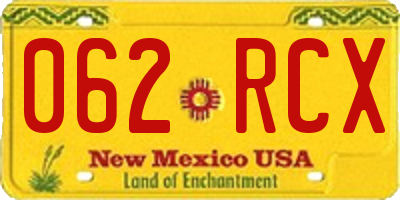 NM license plate 062RCX