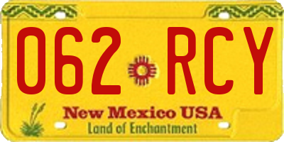 NM license plate 062RCY