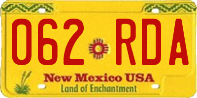 NM license plate 062RDA