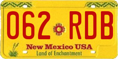 NM license plate 062RDB