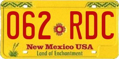 NM license plate 062RDC