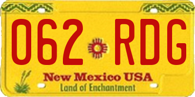 NM license plate 062RDG