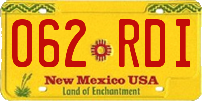NM license plate 062RDI