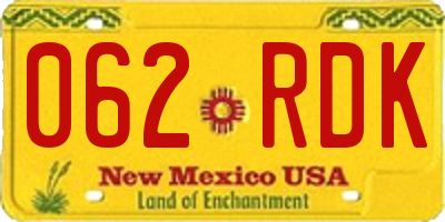 NM license plate 062RDK