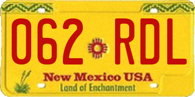 NM license plate 062RDL