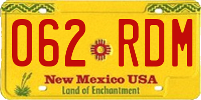 NM license plate 062RDM