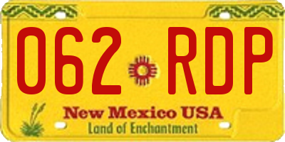 NM license plate 062RDP