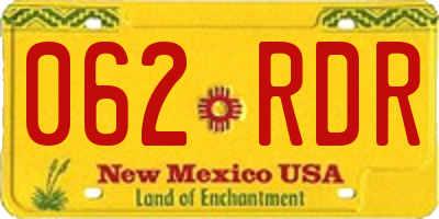 NM license plate 062RDR