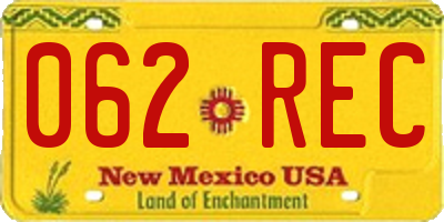 NM license plate 062REC