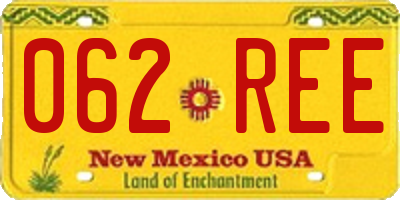 NM license plate 062REE