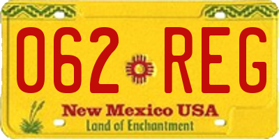 NM license plate 062REG