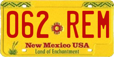 NM license plate 062REM