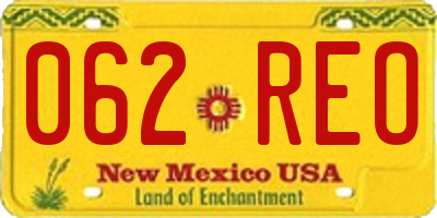 NM license plate 062REO