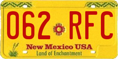 NM license plate 062RFC