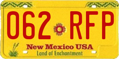 NM license plate 062RFP