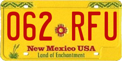 NM license plate 062RFU