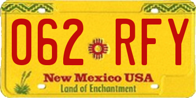 NM license plate 062RFY