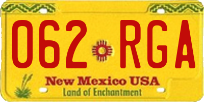 NM license plate 062RGA