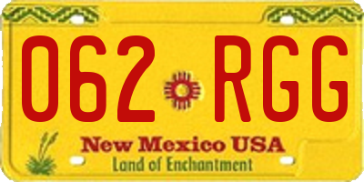 NM license plate 062RGG
