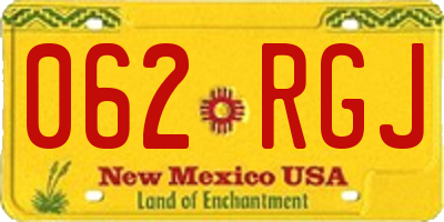 NM license plate 062RGJ