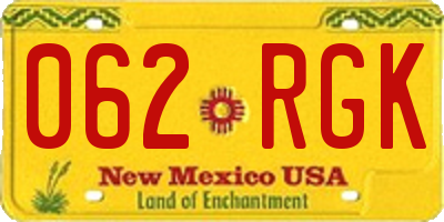 NM license plate 062RGK