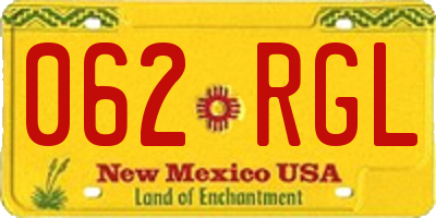 NM license plate 062RGL