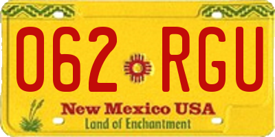 NM license plate 062RGU