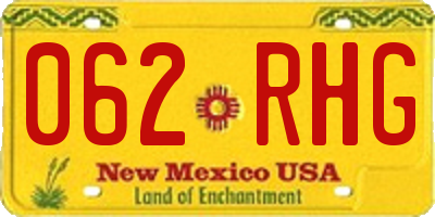 NM license plate 062RHG