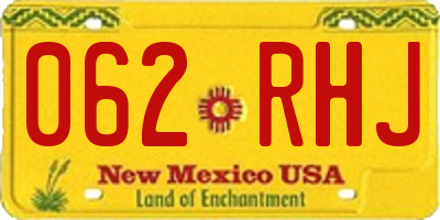 NM license plate 062RHJ