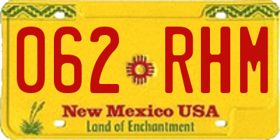 NM license plate 062RHM