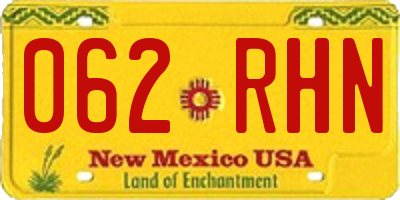 NM license plate 062RHN
