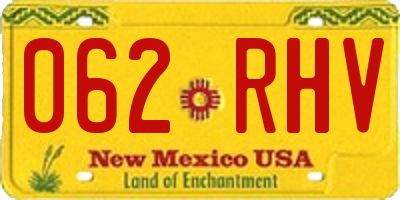 NM license plate 062RHV