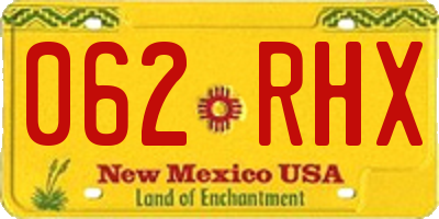 NM license plate 062RHX