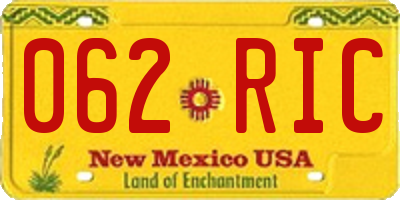 NM license plate 062RIC