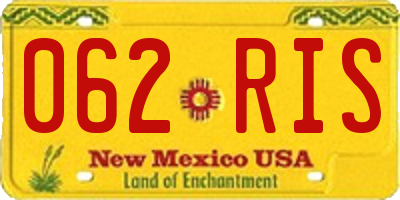 NM license plate 062RIS