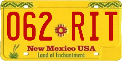 NM license plate 062RIT
