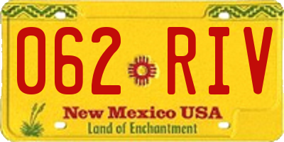 NM license plate 062RIV