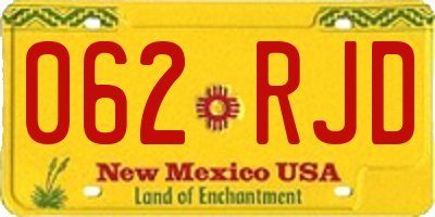 NM license plate 062RJD