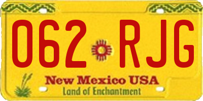 NM license plate 062RJG