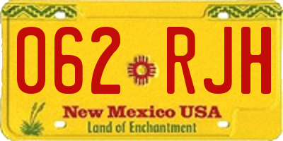 NM license plate 062RJH