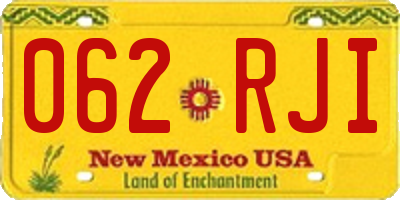 NM license plate 062RJI