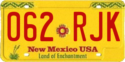 NM license plate 062RJK