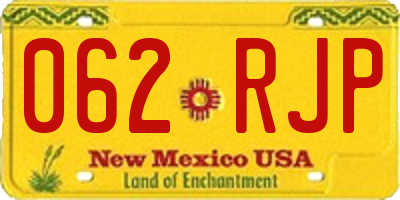 NM license plate 062RJP
