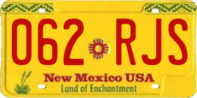 NM license plate 062RJS